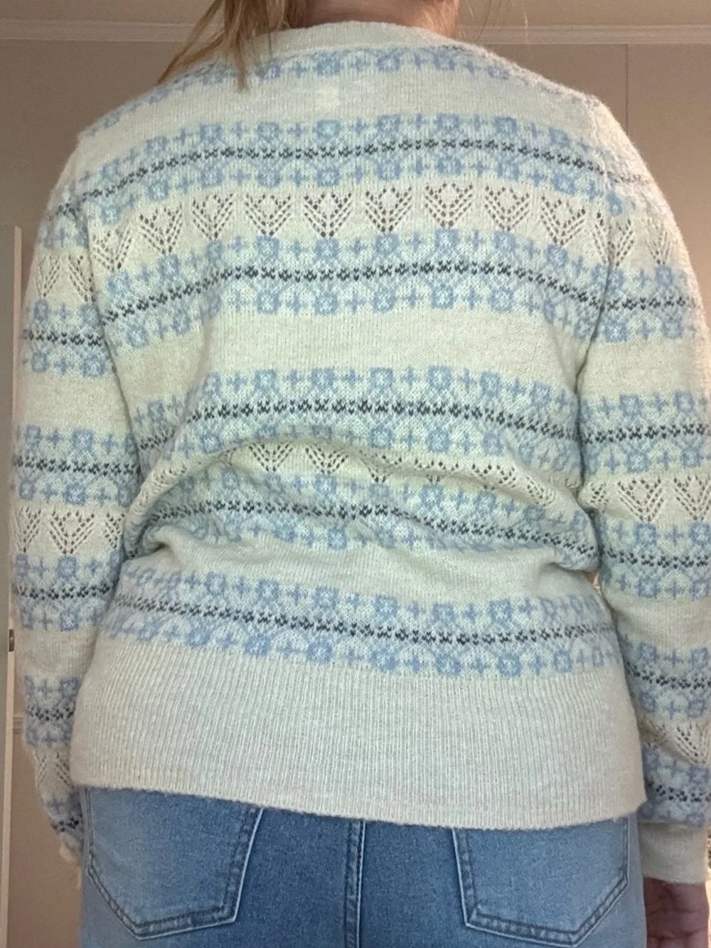 Grandma Style Knit Button-Up Cardigan Size Large